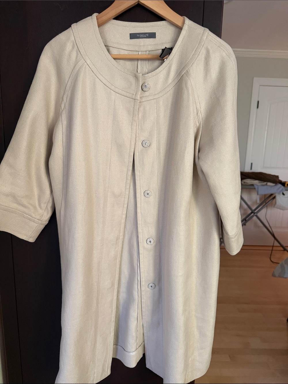 Liz Claiborne Light Cream Button-Front Coat